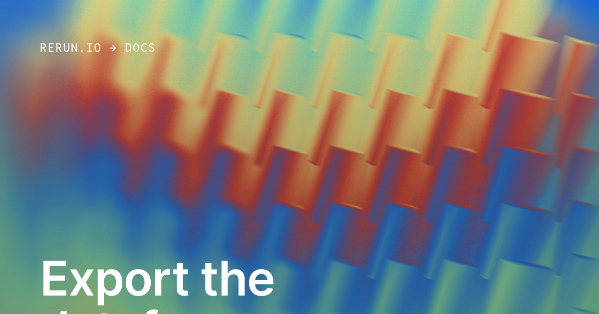 Export the dataframe | Rerun
